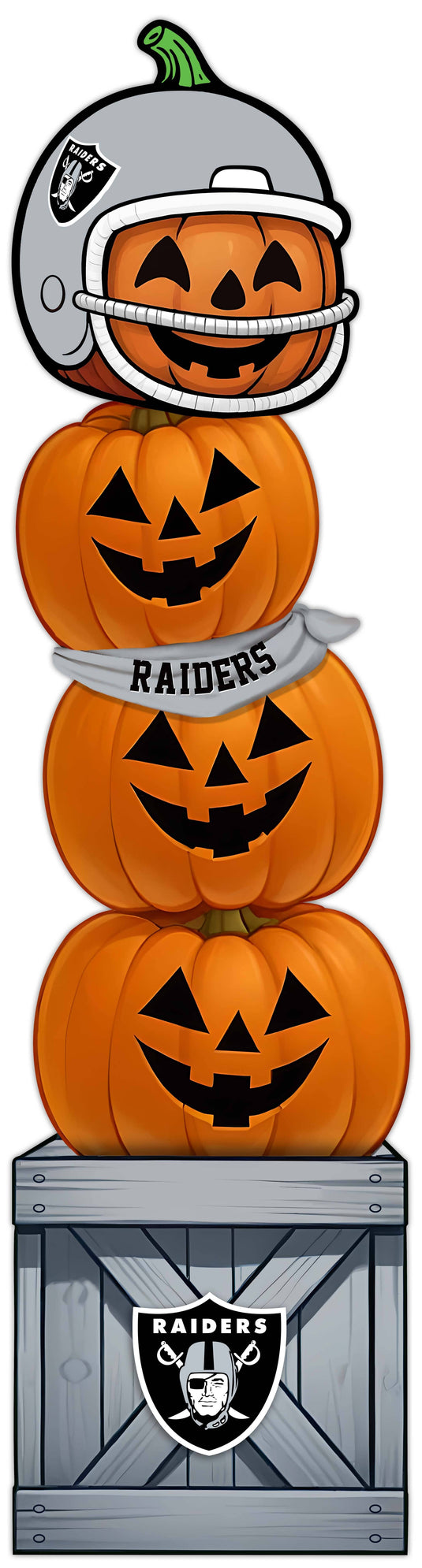 Fan Creations 46 inch NFL Las Vegas Raiders Stacked Pumpkin Bandana - Scarf