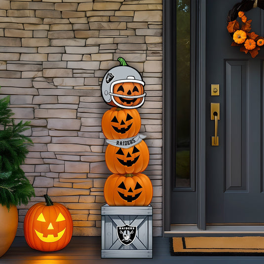 Fan Creations 46 inch NFL Las Vegas Raiders Stacked Pumpkin Bandana - Scarf