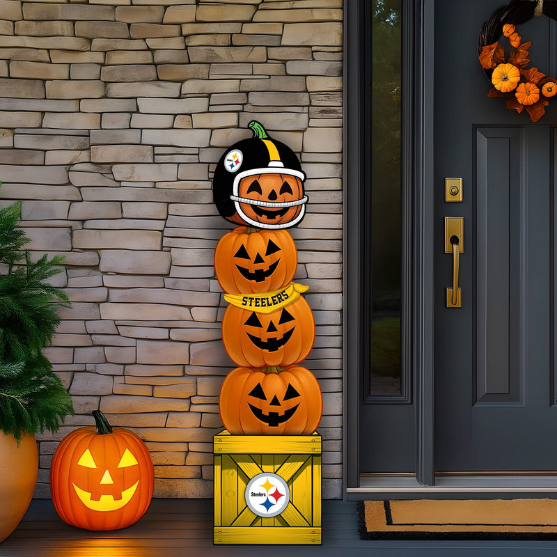 Load image into Gallery viewer, Fan Creations 46 inch NFL Pittsburgh Steelers Stacked Pumpkin Bandana - Scarf
