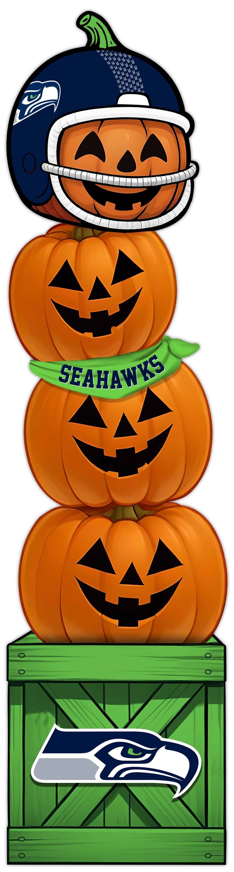 Load image into Gallery viewer, Fan Creations 46 inch NFL Seattle Seahawks Stacked Pumpkin Bandana - Scarf
