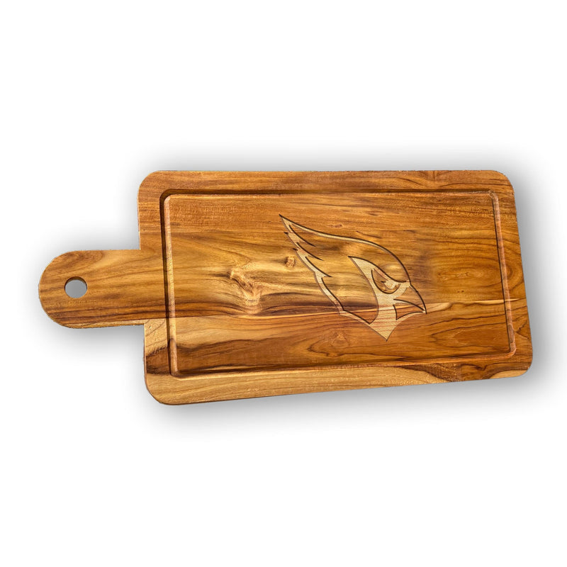 Load image into Gallery viewer, Fan Creations NFL Arizona Cardinals Solid Teak Rectangular Cheese Board
