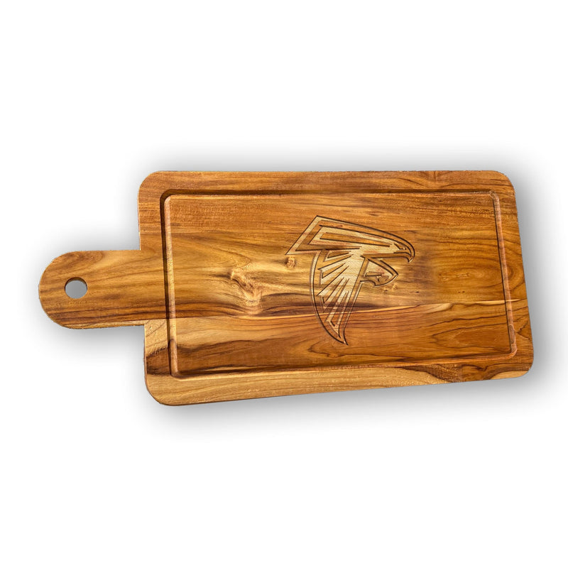 Load image into Gallery viewer, Fan Creations NFL Atlanta Falcons Solid Teak Rectangular Cheese Board
