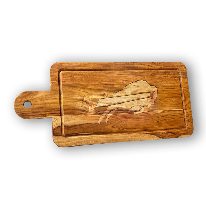 Load image into Gallery viewer, Fan Creations NFL Buffalo Bills Solid Teak Rectangular Cheese Board
