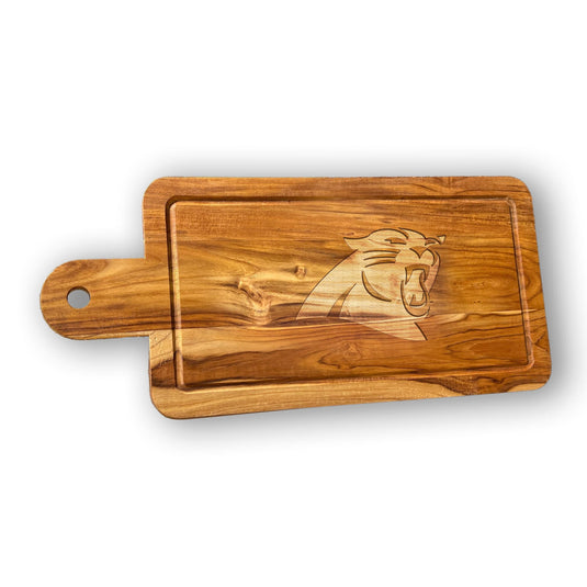 Fan Creations NFL Carolina Panthers Solid Teak Rectangular Cheese Board