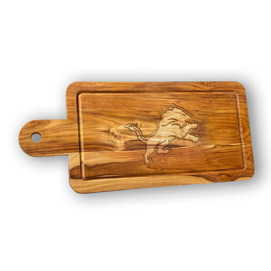 Fan Creations NFL Detroit Lions Solid Teak Rectangular Cheese Board