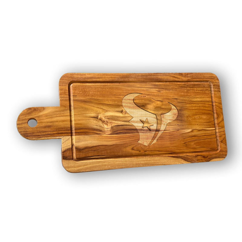 Load image into Gallery viewer, Fan Creations NFL Houston Texans Solid Teak Rectangular Cheese Board
