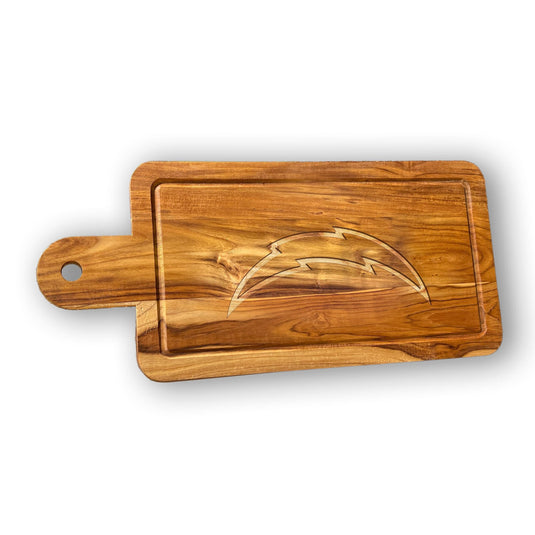 Fan Creations NFL Los Angeles Chargers Solid Teak Rectangular Cheese Board