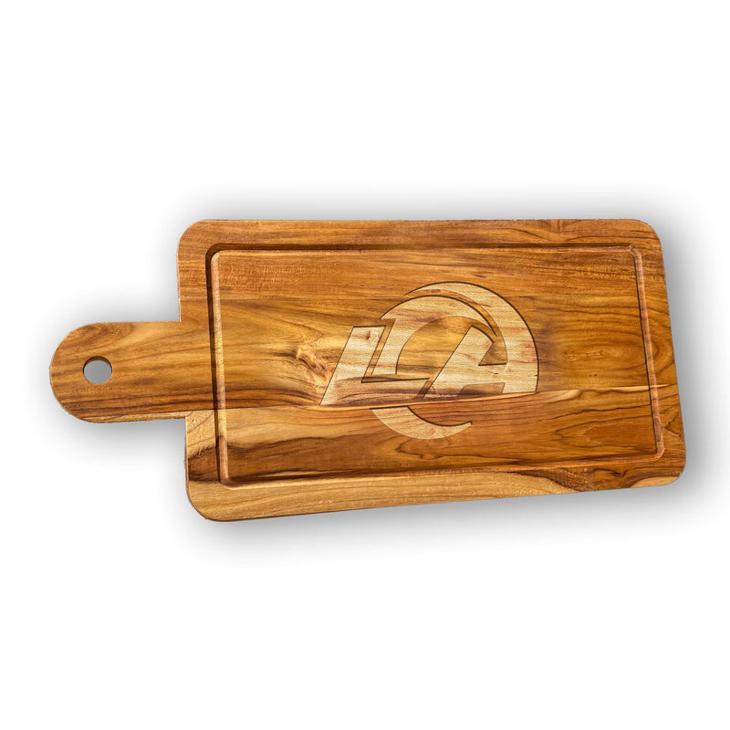 Load image into Gallery viewer, Fan Creations NFL Los Angeles Rams Solid Teak Rectangular Cheese Board
