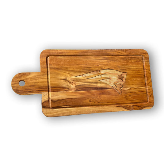 Fan Creations NFL New England Patriots Solid Teak Rectangular Cheese Board