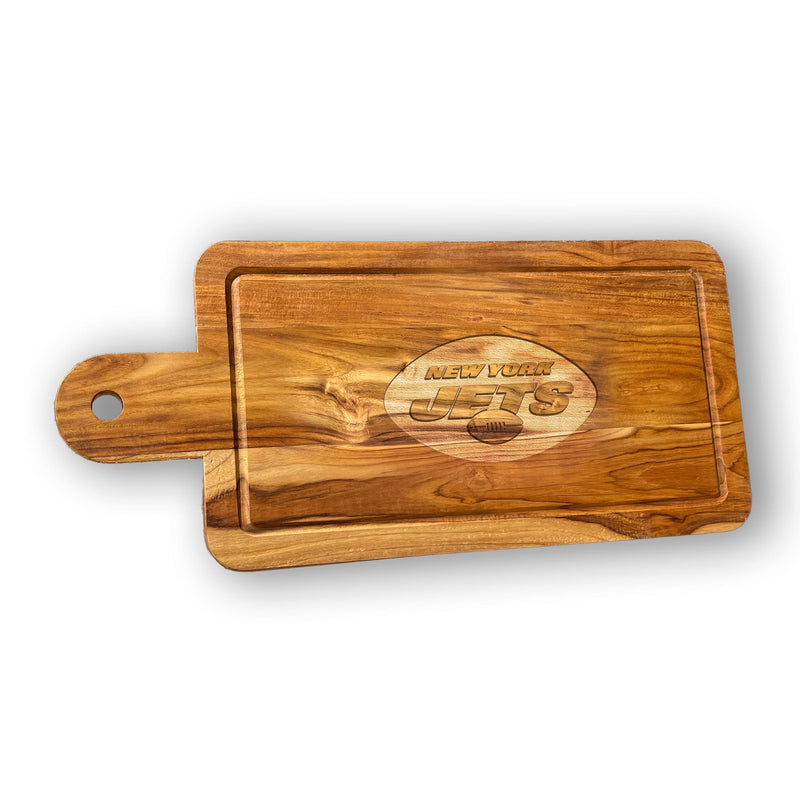 Load image into Gallery viewer, Fan Creations NFL New York Jets Solid Teak Rectangular Cheese Board
