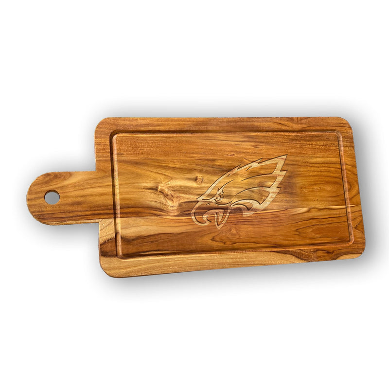 Load image into Gallery viewer, Fan Creations NFL Philadelphia Eagles Solid Teak Rectangular Cheese Board
