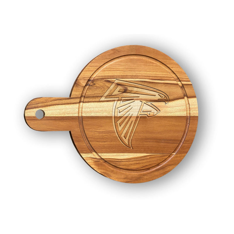 Load image into Gallery viewer, Fan Creations NFL Atlanta Falcons Solid Teak Circular Cheese Board
