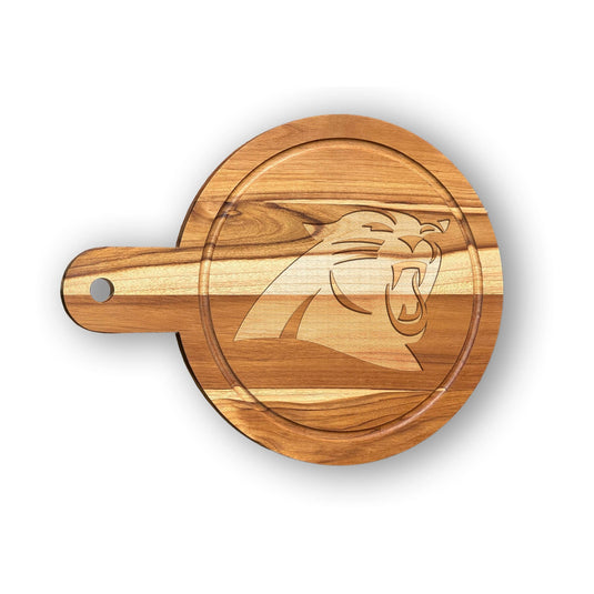 Fan Creations NFL Carolina Panthers Solid Teak Circular Cheese Board