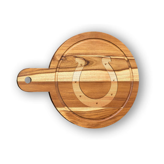 Fan Creations NFL Indianapolis Colts Solid Teak Circular Cheese Board