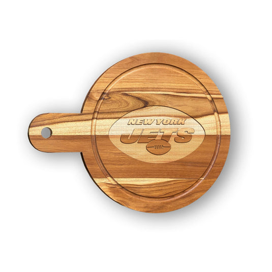 Fan Creations NFL New York Jets Solid Teak Circular Cheese Board