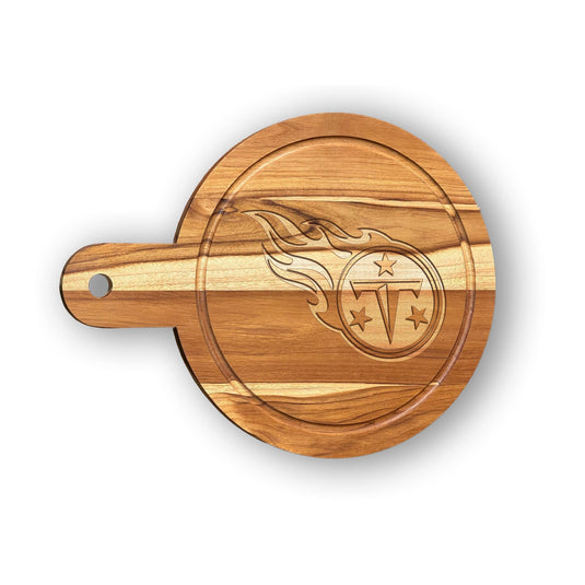 Fan Creations NFL Tennessee Titans Solid Teak Circular Cheese Board