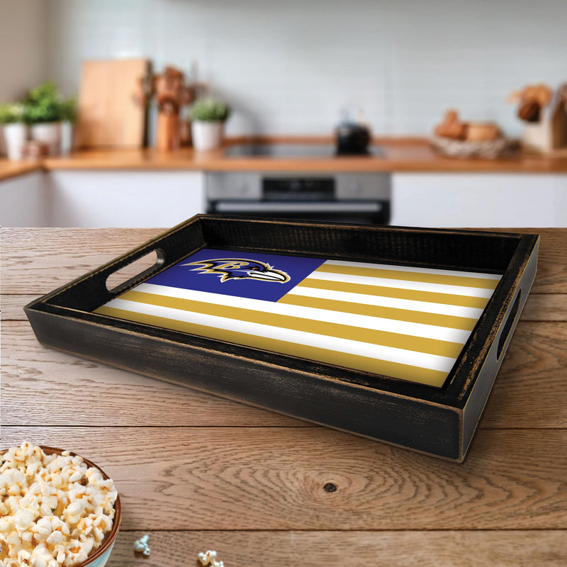 Load image into Gallery viewer, Fan Creations Brightline NFL Baltimore Ravens Flag Serving Tray
