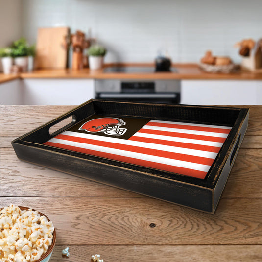 Fan Creations Brightline NFL Cleveland Browns Flag Serving Tray