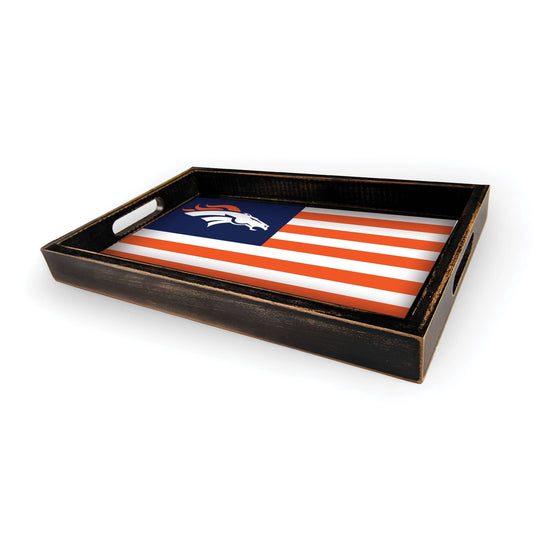 Fan Creations Brightline NFL Denver Broncos Flag Serving Tray