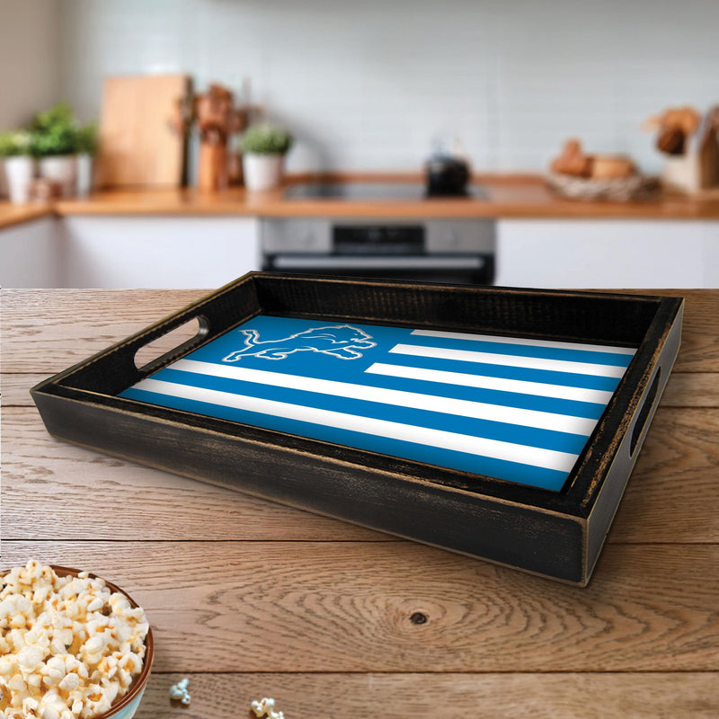 Load image into Gallery viewer, Fan Creations Brightline NFL Detroit Lions Flag Serving Tray
