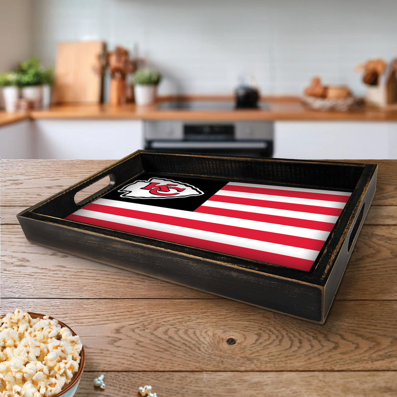 Load image into Gallery viewer, Fan Creations Brightline NFL Kansas City Chiefs Flag Serving Tray
