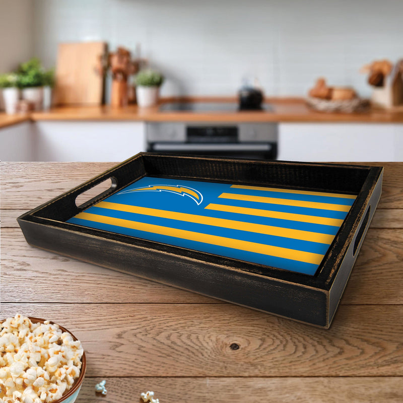 Load image into Gallery viewer, Fan Creations Brightline NFL Los Angeles Chargers Flag Serving Tray
