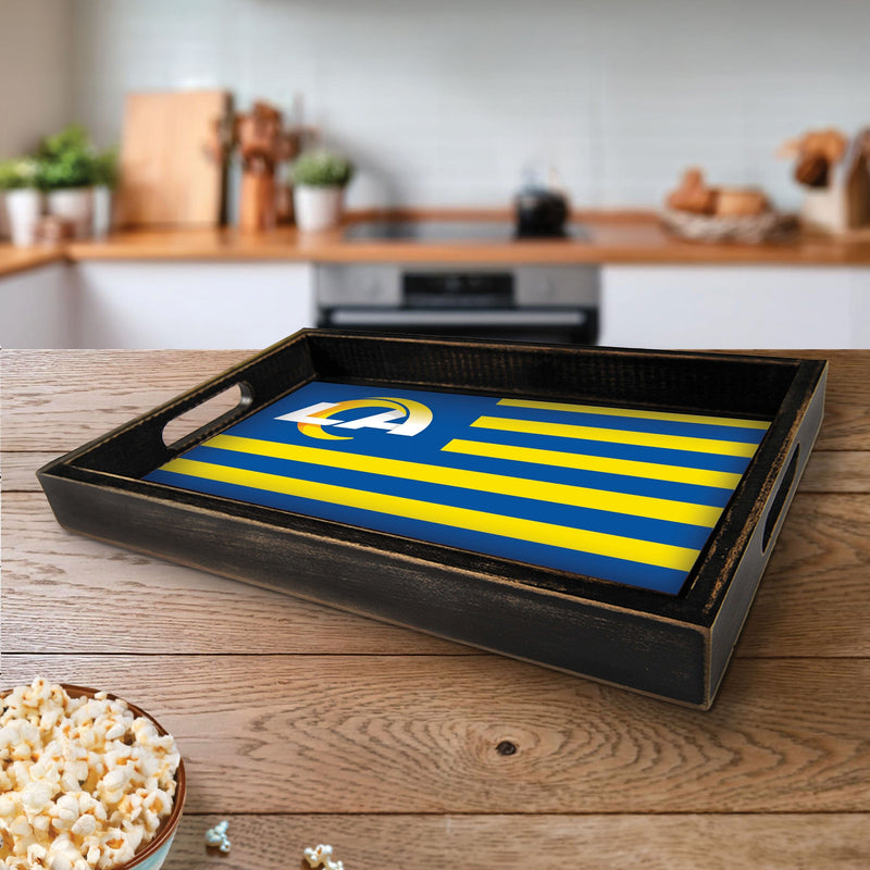 Load image into Gallery viewer, Fan Creations Brightline NFL Los Angeles Rams Flag Serving Tray
