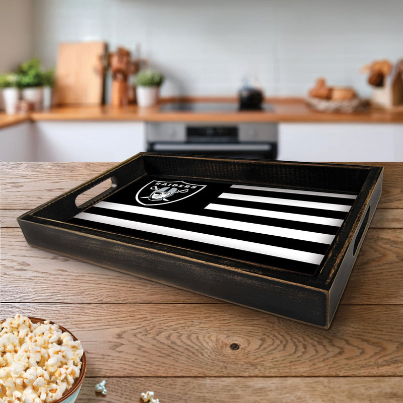 Load image into Gallery viewer, Fan Creations Brightline NFL Las Vegas Raiders Flag Serving Tray
