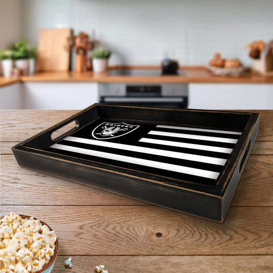 Fan Creations Brightline NFL Las Vegas Raiders Flag Serving Tray