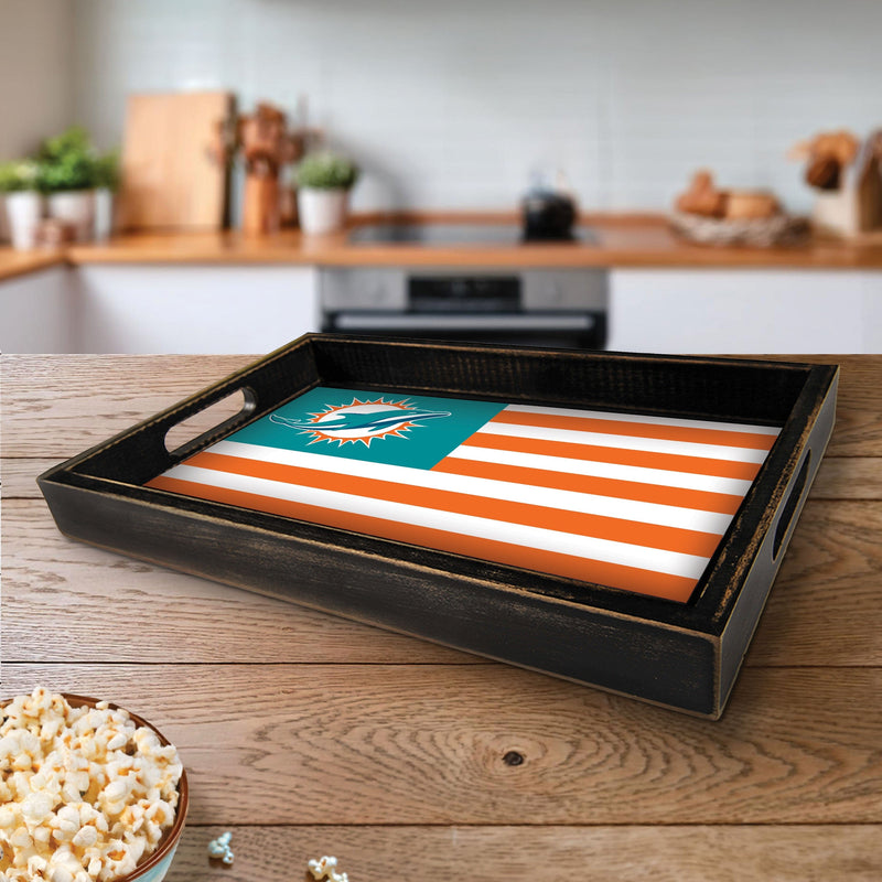 Load image into Gallery viewer, Fan Creations Brightline NFL Miami Dolphins Flag Serving Tray
