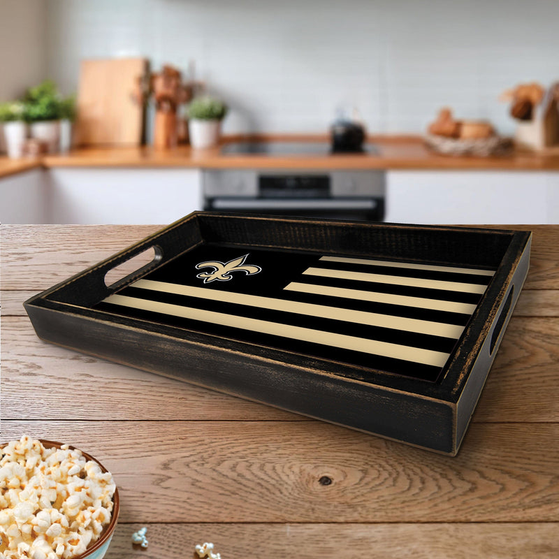 Load image into Gallery viewer, Fan Creations Brightline NFL New Orleans Saints Flag Serving Tray
