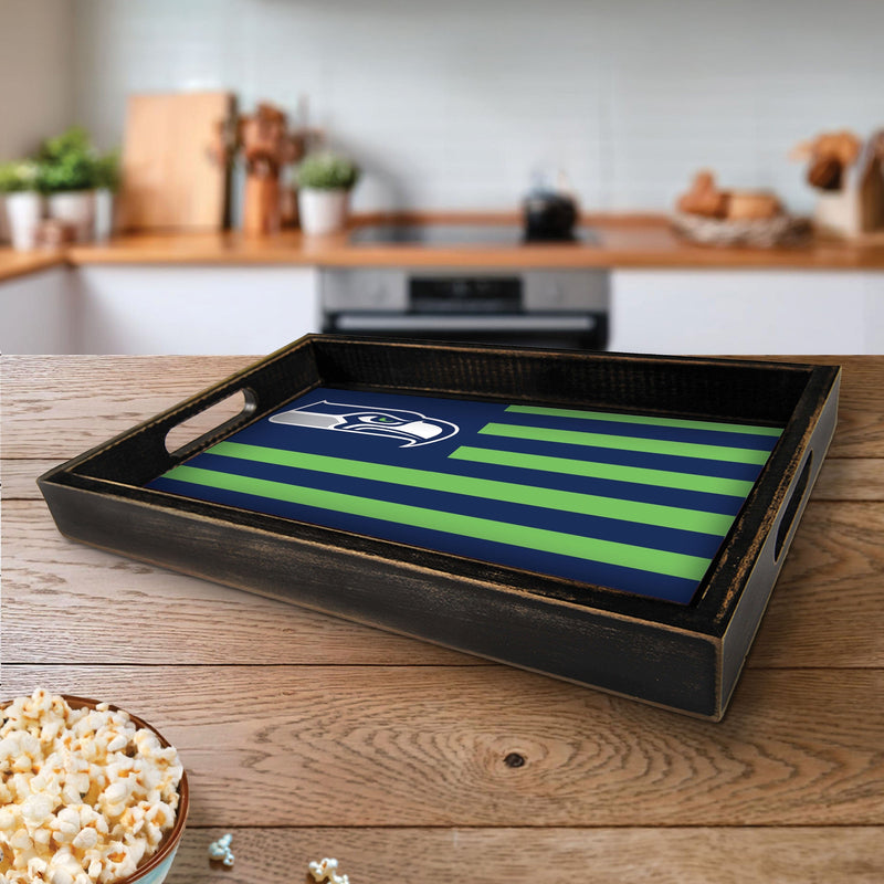 Load image into Gallery viewer, Fan Creations Brightline NFL Seattle Seahawks Flag Serving Tray
