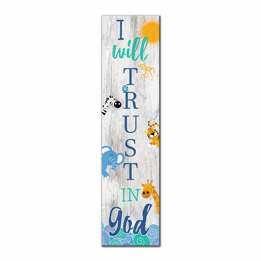 Fan Creations 48" Leaner Pet Blue I Will Trust in God 48" Leaner