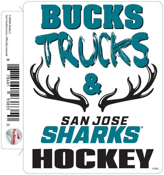 Fan Creations Decal Sharks - NHL 3 inch Decal