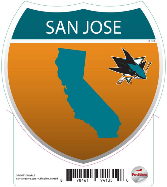 Fan Creations Decal Sharks - NHL 3 inch Decal