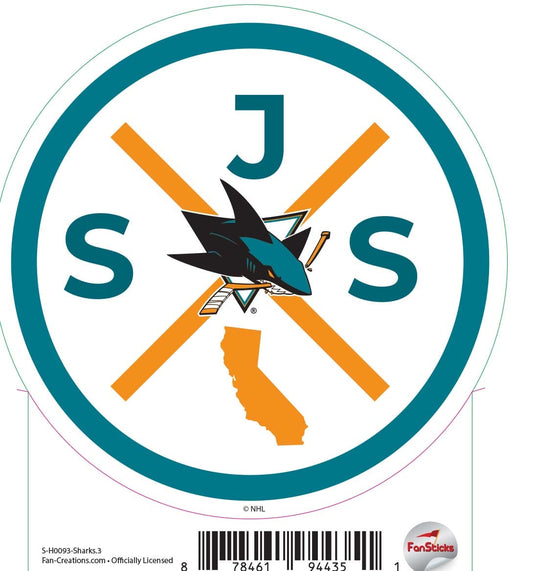 Fan Creations Decal Sharks - NHL 3 inch Decal