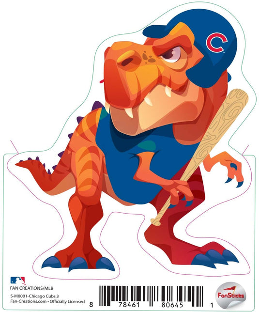 Fan Creations Decal Chicago Cubs 3in Decal Ð Orange Standing Dinosaur