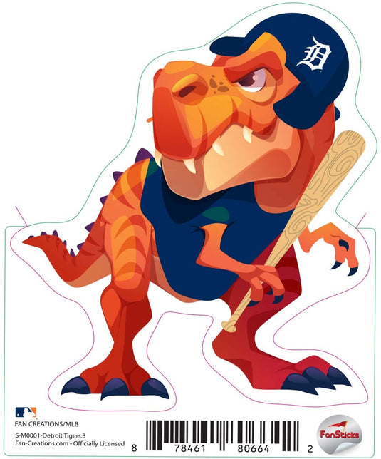 Fan Creations Decal Detroit Tigers 3in Decal Tyrannosaurus Orange Standing Dinosaur