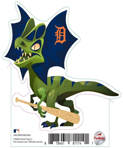 Fan Creations Decal Detroit Tigers 3in Decal Xiphosurus Green Winged Dinosaur with Baseball