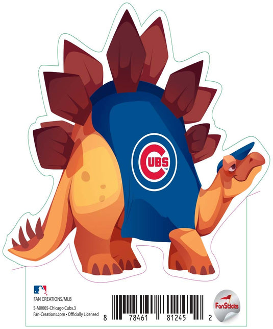 Fan Creations Decal Chicago Cubs 3in Decal - Orange Dinosaur with Team Shirt