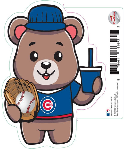 Fan Creations Decal Chicago Cubs 3in Decal - Bear