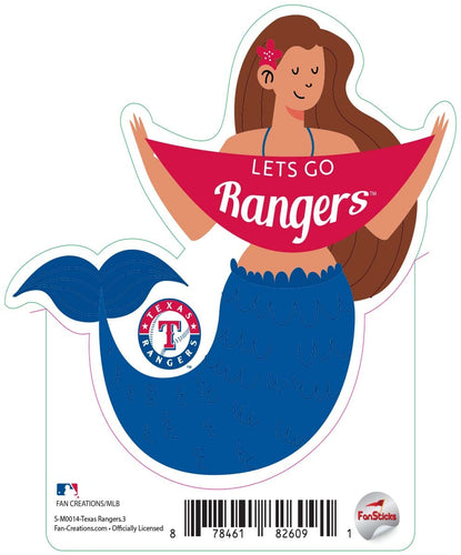 Fan Creations Decal Texas Rangers 3in Decal Mermaid with Banner