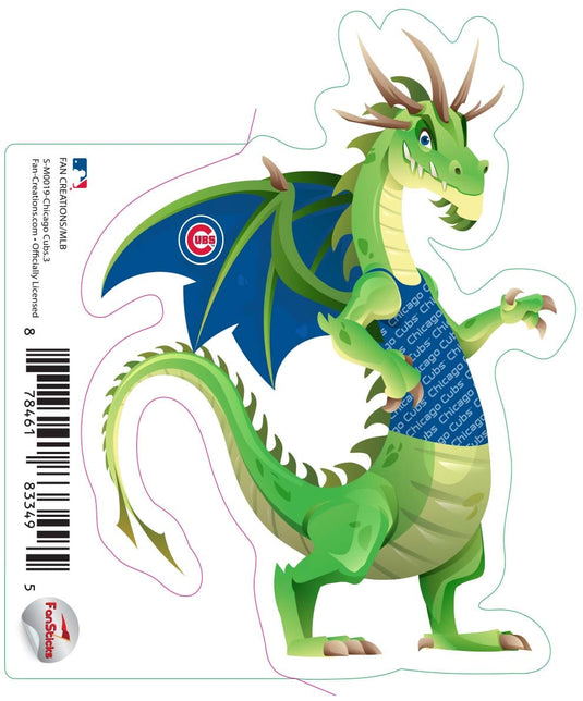 Fan Creations Decal Chicago Cubs 3in Decal - Dragon with Shirt