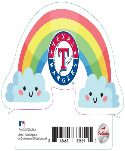 Fan Creations Decal Texas Rangers 3in Decal Rainbow