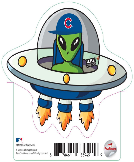 Fan Creations Decal Chicago Cubs 3in Decal - UFO Alien Fan