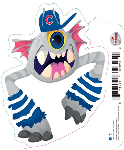 Fan Creations Decal Chicago Cubs 3in Decal - Cyclone Monster