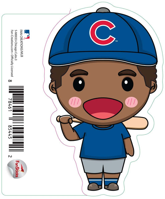 Fan Creations Decal Chicago Cubs 3in Decal - Anime Baseball Player 7