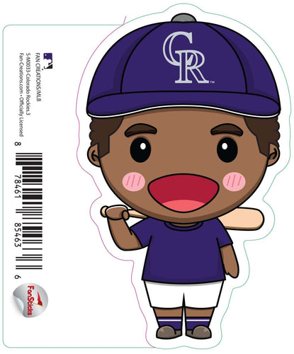 Fan Creations Decal Colorado Rockies 3in Decal Anime Baseball Player 8