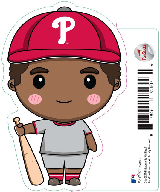 Fan Creations Decal Philadelphia Phillies 3in decal Anime Baseball Player 7