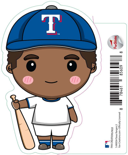 Fan Creations Decal Texas Rangers 3in Decal Anime Baseball Player 7